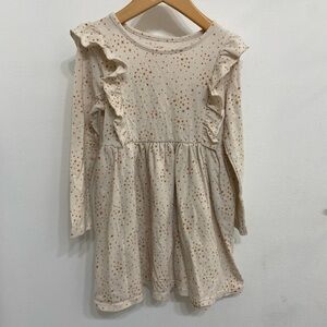 Target Cat & Jack Toddler Girls' Cream Ruffle Dress with Star Print